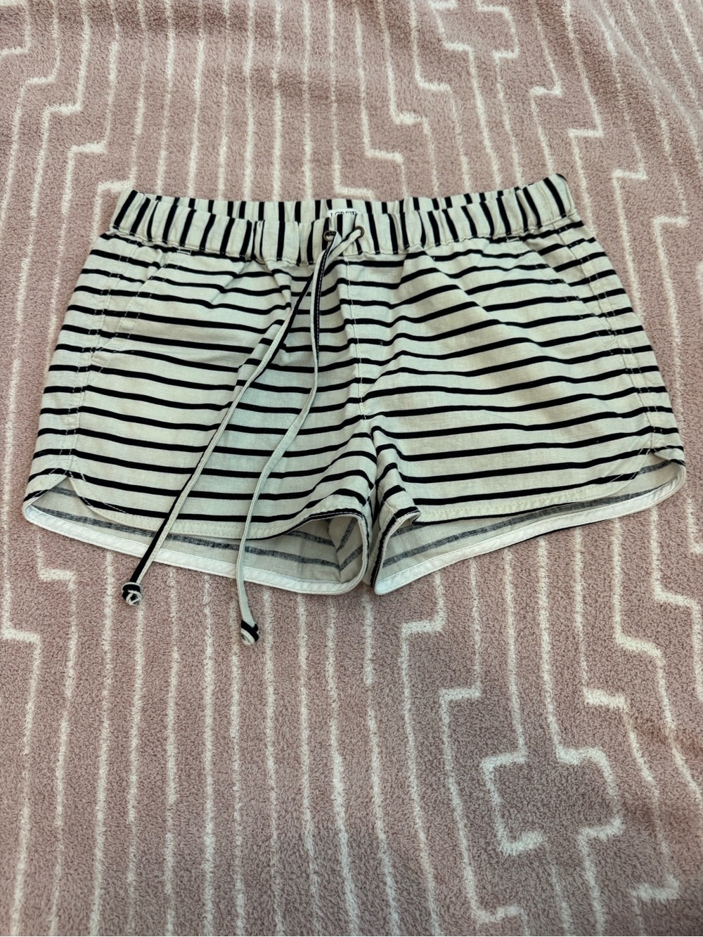 J.Crew Striped Linen-Cotton Blend Drawstring Pull-On Shorts